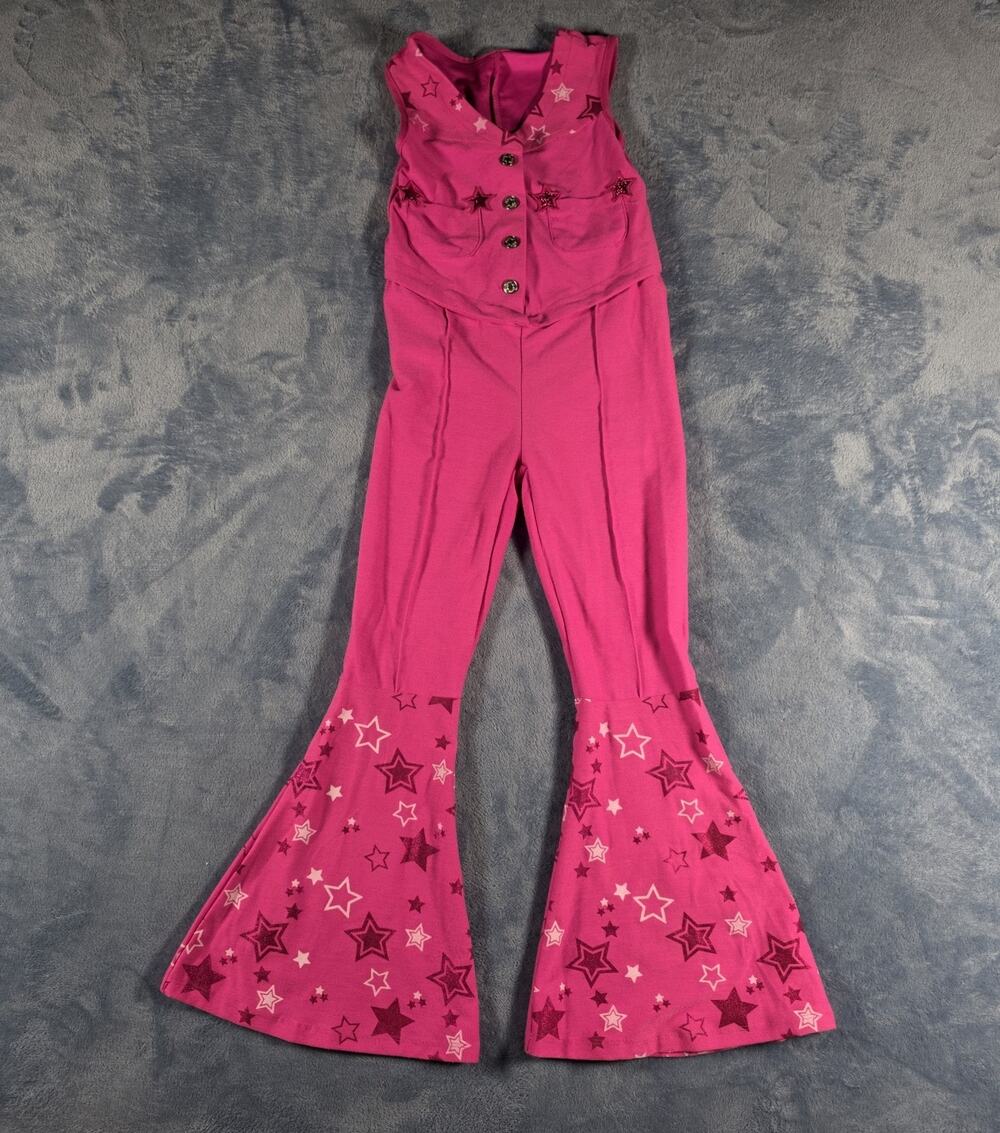 Officially Licensed Barbie Movie Kids Western Cowgirl Jumpsuit Costume Size 6/7